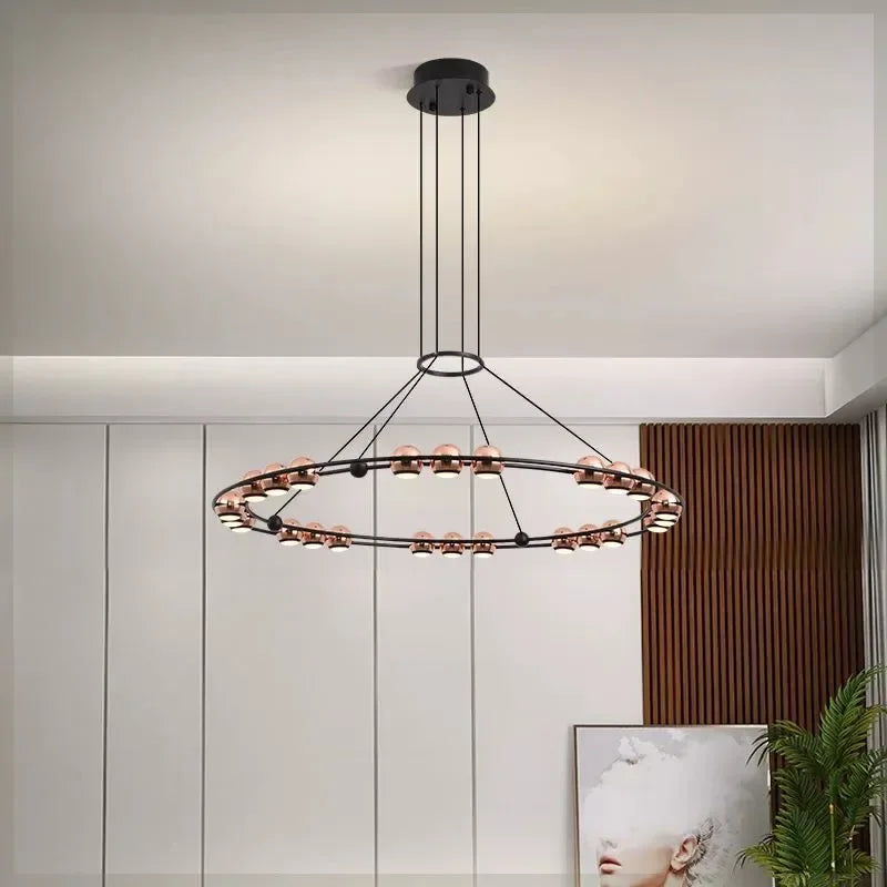 lampadario LED circolare moderno design nordico per interno elegante