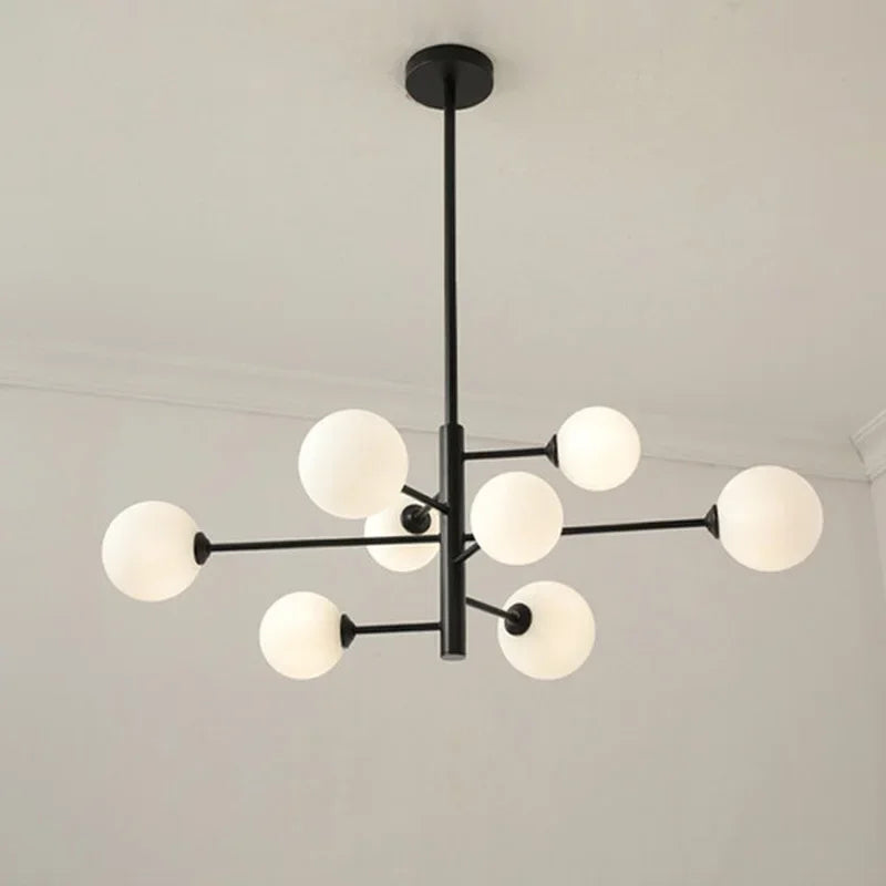 lampadario nordico in rame con vetro creativo e fagiolo magico