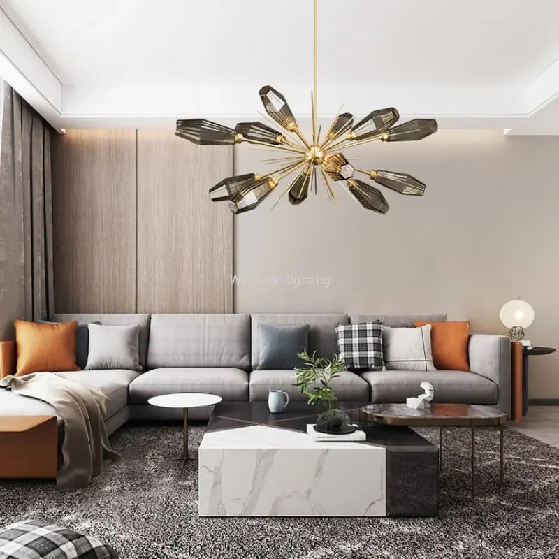 lampadario minimalista americano in vetro postmoderno creativo