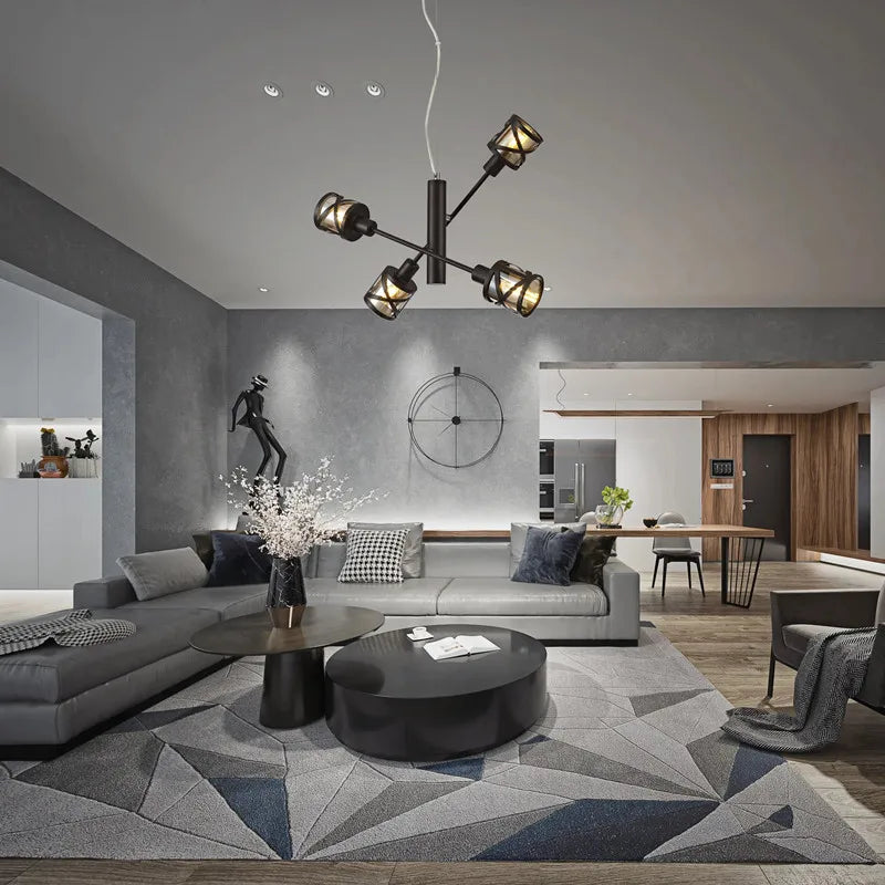 lampadario moderno nordico regolabile in vetro retrò industriale creativo