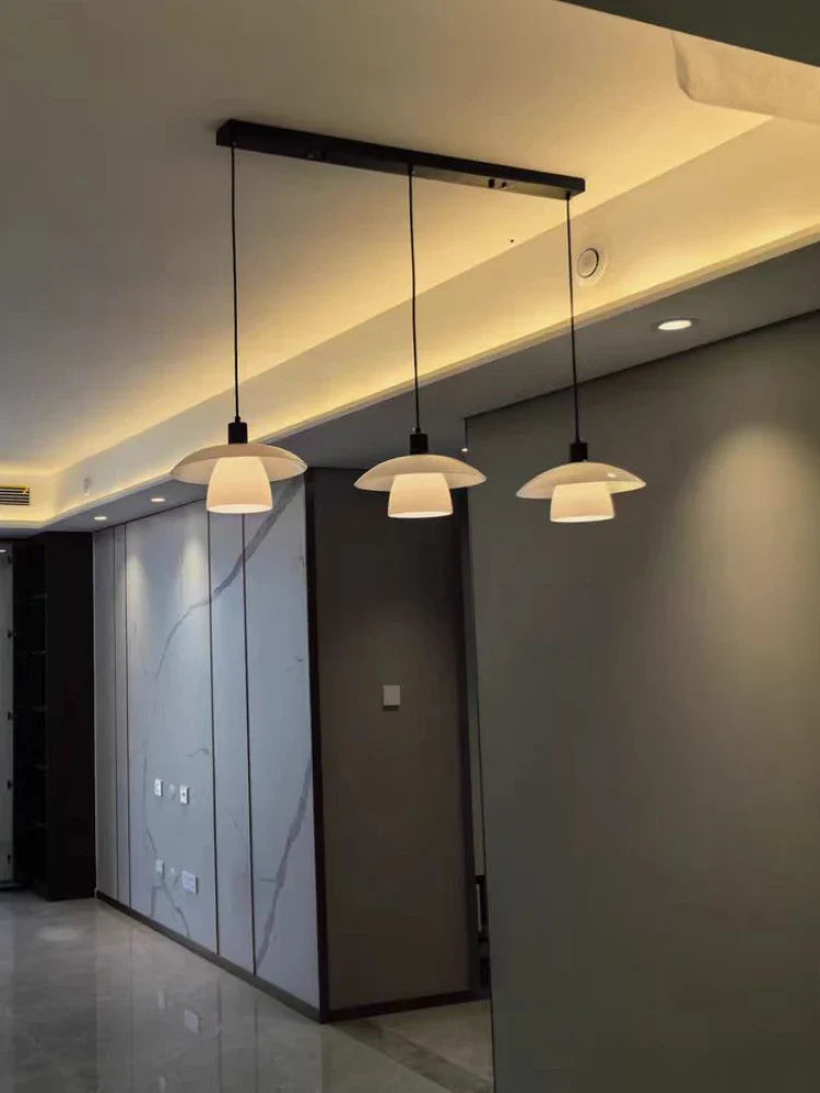 lampadario giapponese minimalista in vetro per decorazione d'interni