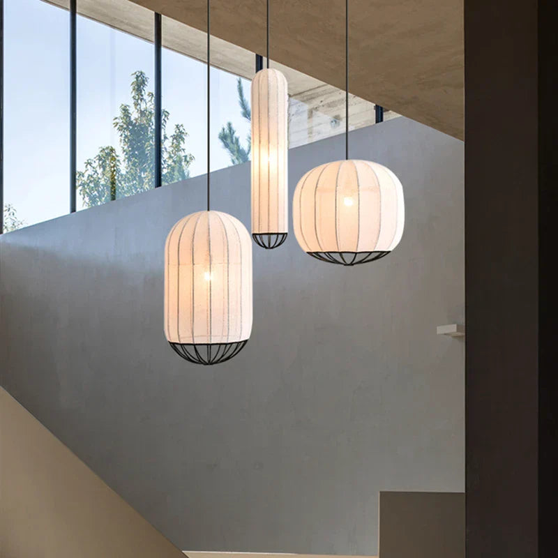 lampadario moderno nordico in tessuto per interni stile essenziale