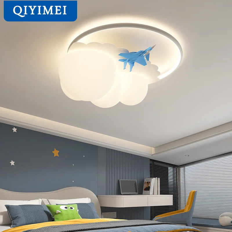 Lampadario design aerodinamico blu luminoso