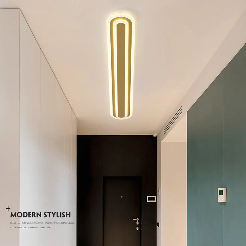 lampadario nordico led moderno minimalista linea luminosa per corridoio balcone