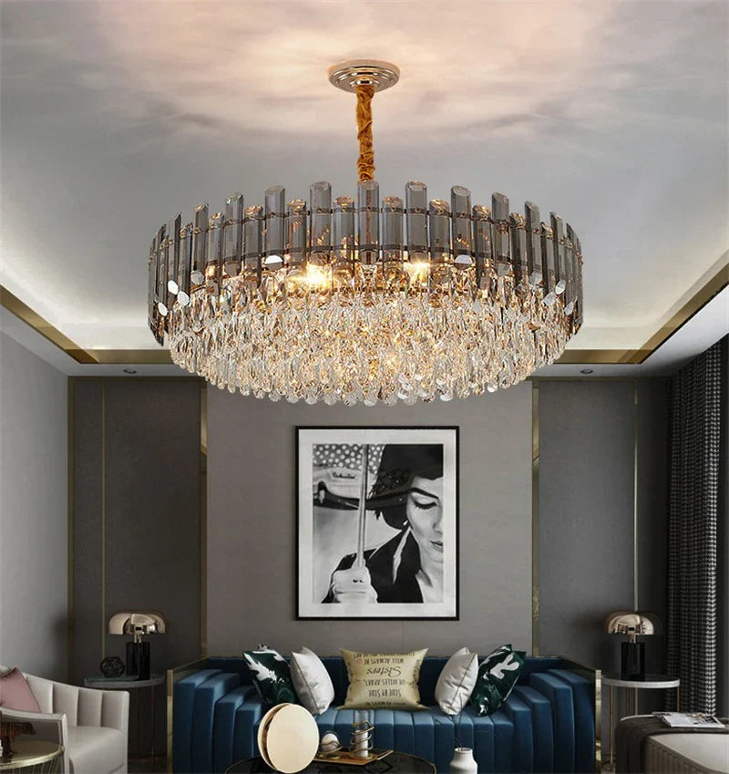 Lampadario moderno con cristalli K9 brillanti