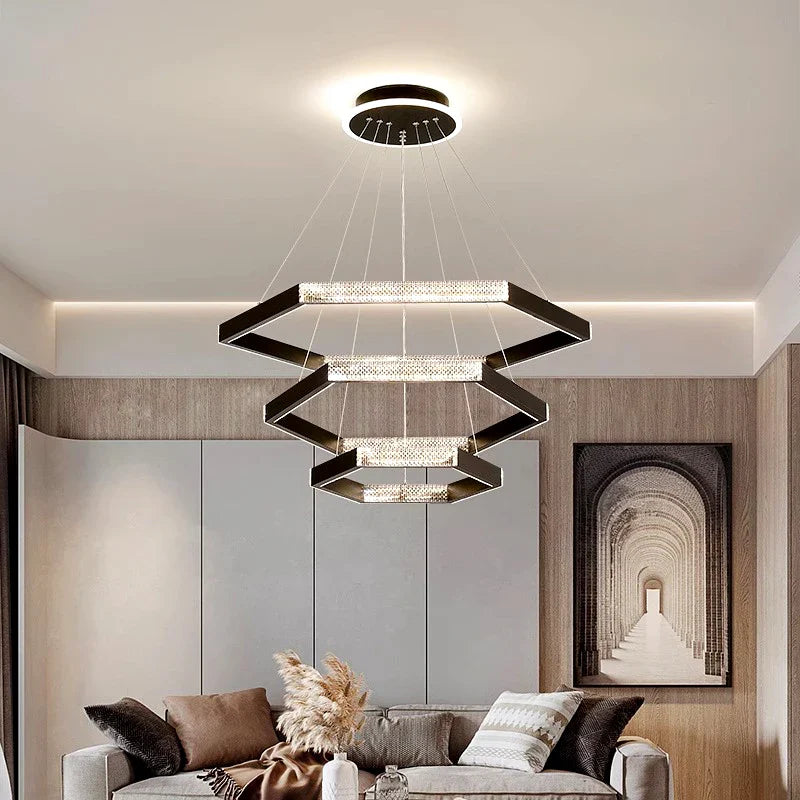 lampadario moderno semplice a sospensione a LED per illuminazione interna