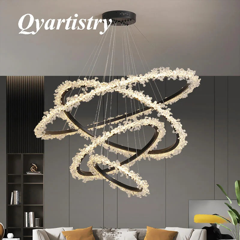lampadario moderno in cristallo di lusso sospensione decorativa
