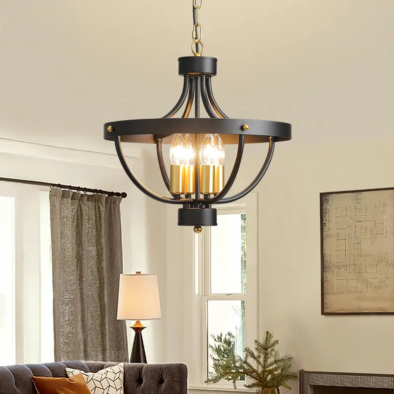Lampadario in ferro battuto rustico elegante