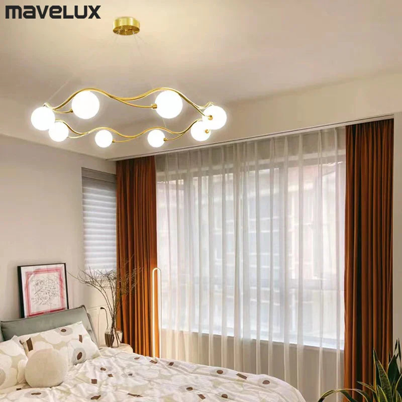lampadario oro di lusso LED casa bambini soggiorno sala da pranzo camera ristorante sospensione interno lampade decorative