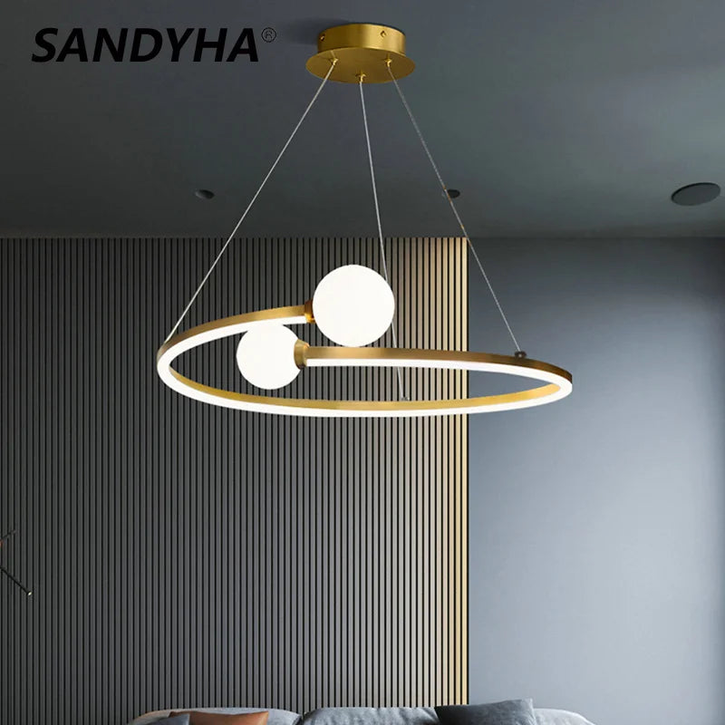 sandyha lampadario moderno ad anello per decorazione interna