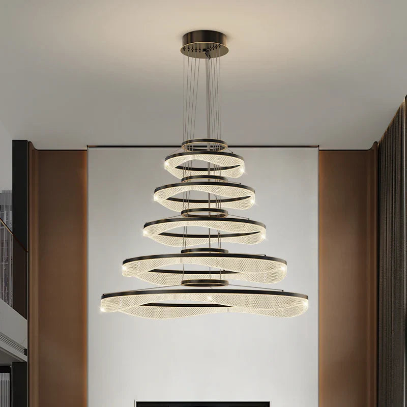 lampadario sospeso in acrilico con illuminazione a led moderna