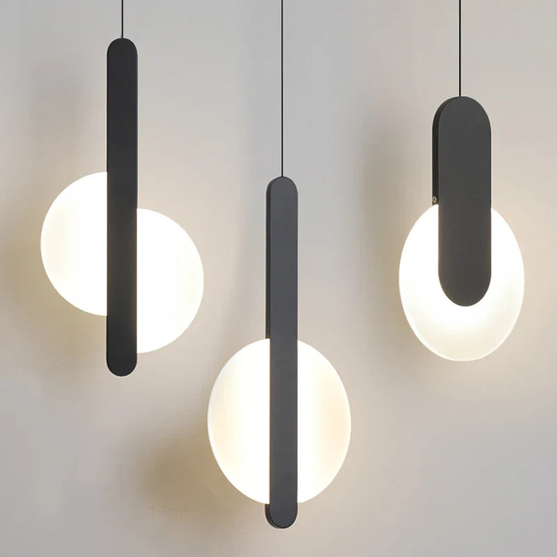 Lampadario LED sospeso nero acrilico
