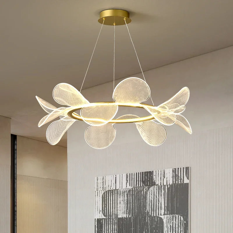 Lampadario moderno in cristallo petali LED