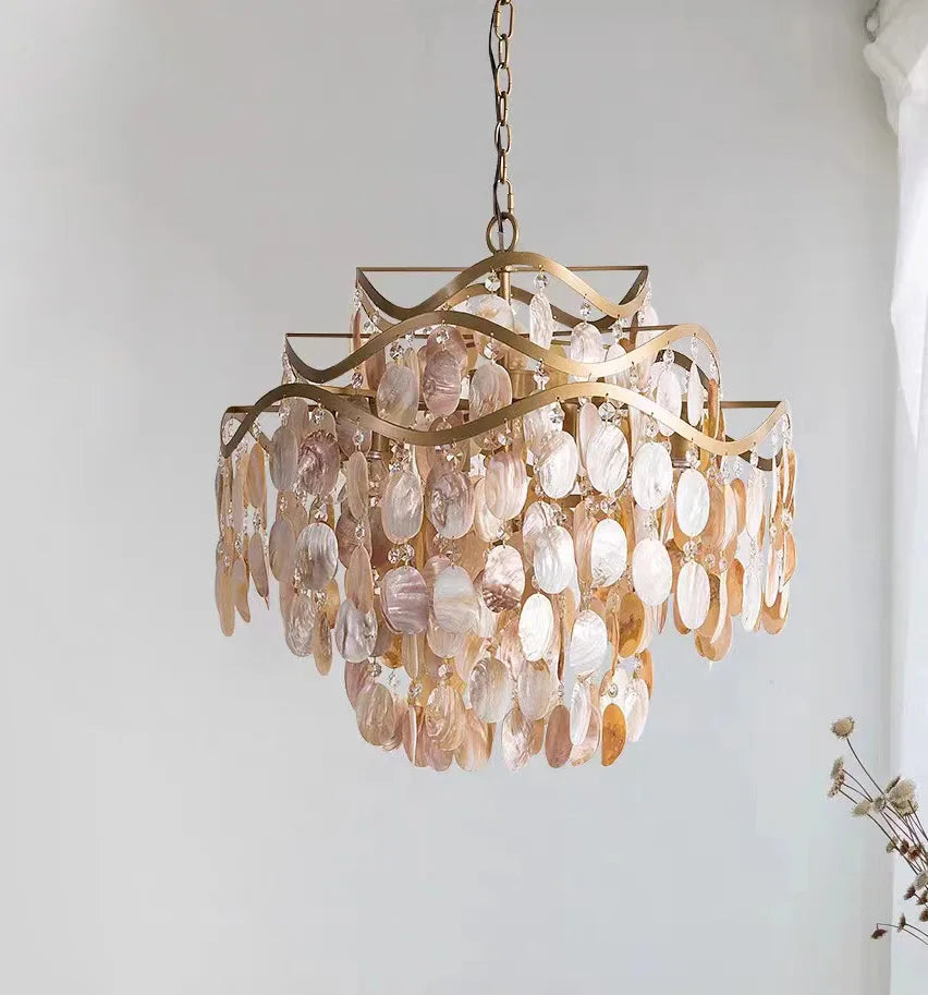 lampadario led a conchiglia stile americano