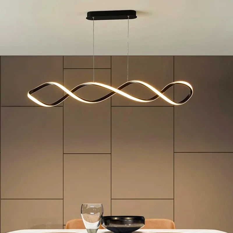 Lampada a sospensione elegante a spirale dimmerabile