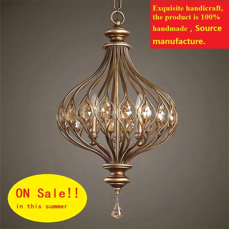 lampadario retrò francese in cristallo stile vintage per villa
