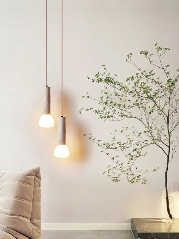 lampadario creativo in pietra per illuminazione interna moderna