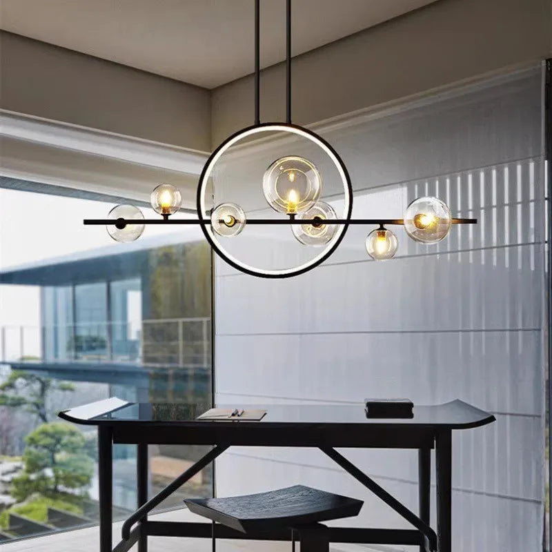 lampadario a bolle in vetro illuminazione sferica per bar o ristorante