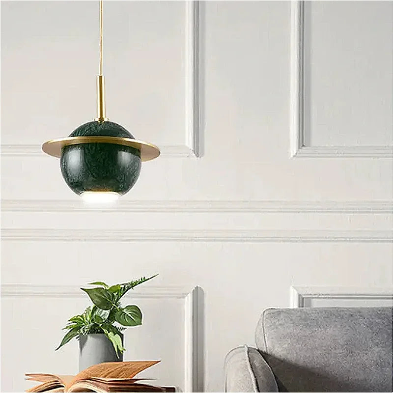 lampadario circolare in marmo naturale stile nordico per bar e ristoranti