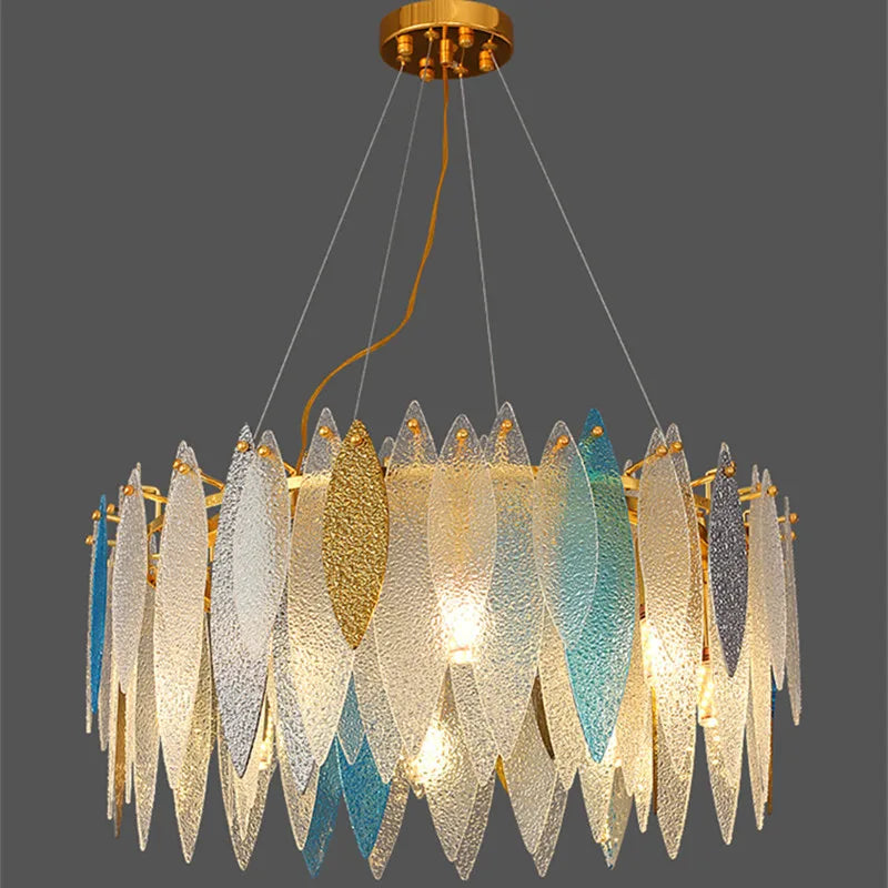 lampadario in vetro nordico per decorazione interna elegante