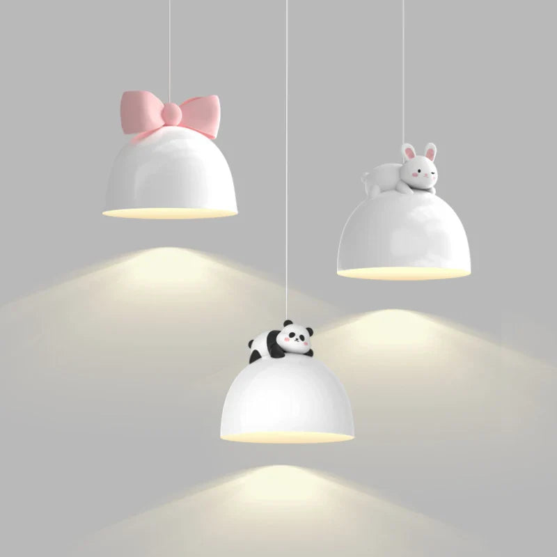 lampadario carino per camera di bambino con fiocco a coniglio