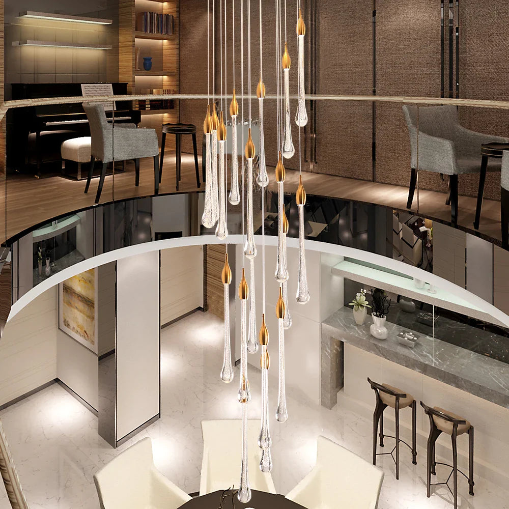 Lampadario cristallo LED moderno elegante.