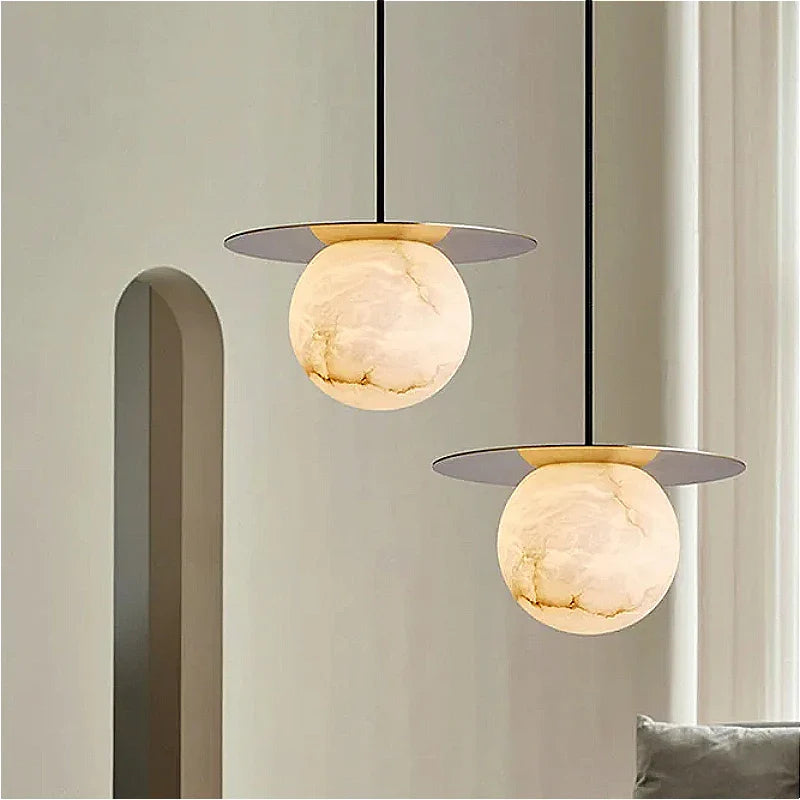 lampadario nordico in marmo creativo design luminoso moderno