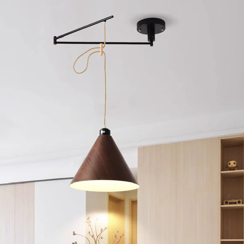Lampadario in legno contemporaneo sospeso