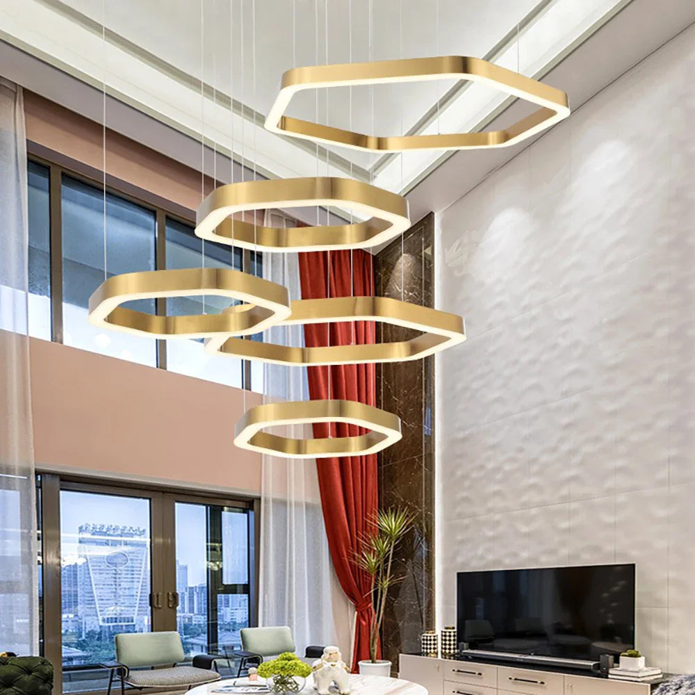 Lampada a sospensione Moderna Esagonale Design Elegante