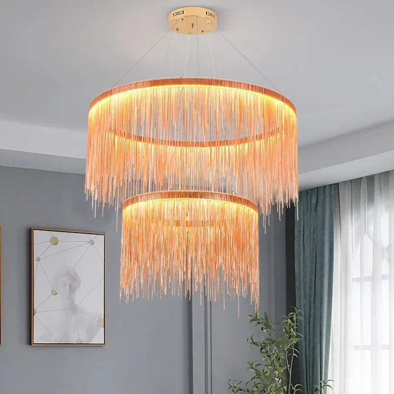 Lampadario sospeso moderno design cromato