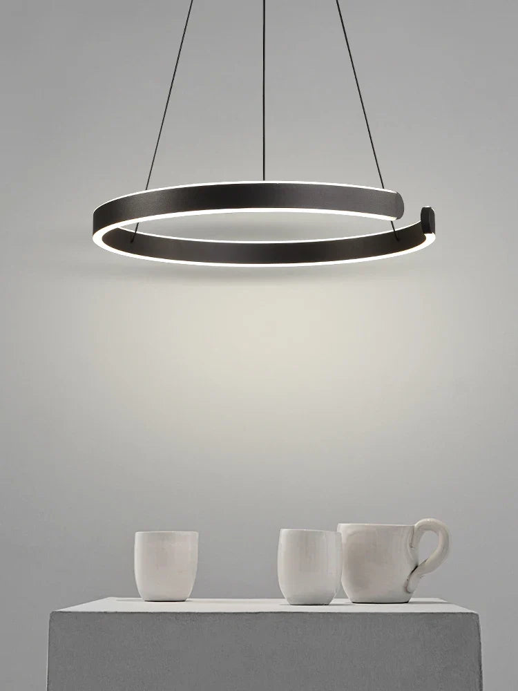 lampadario moderno minimalista nordico anello luce lusso
