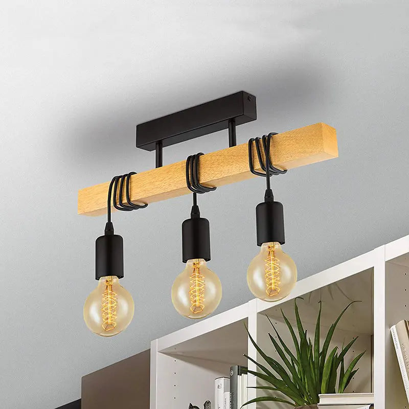 lampadario moderno in legno massiccio creativo sospensione per ristorante