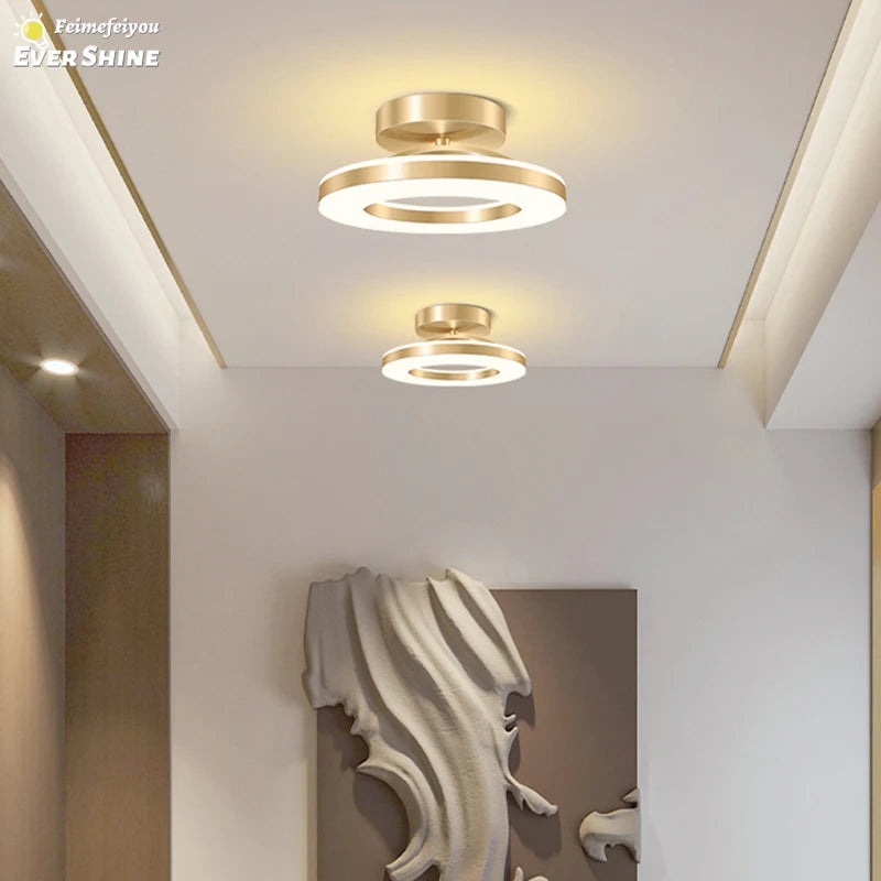 Plafoniera moderna in metallo bianco con due LED e paralume in acrilico - Bianco 220 V-20 V 30 cm Caldo