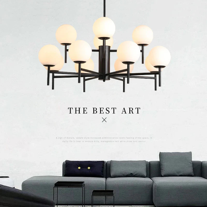 lampadario led moderno medievale con sfera di vetro fagiolo magico