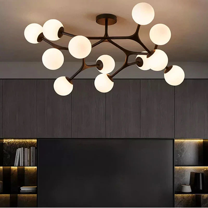 lampadario nordico sfera di vetro sospensione decorativa lampada