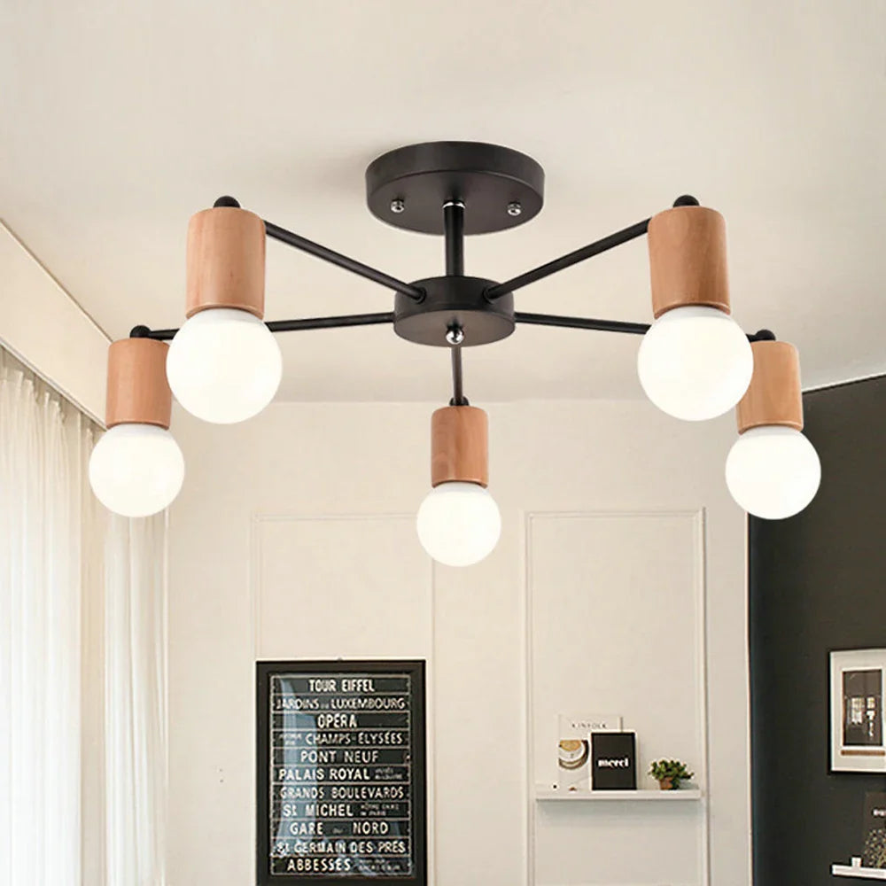 Lampadario industriale metallo grezzo moderno