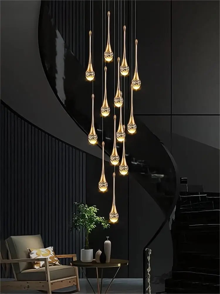 lampadario moderno in cristallo per decorazione interna creativa e minimalista