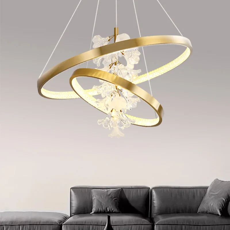 lampadario moderno in vetro a forma di fiore per illuminazione interna