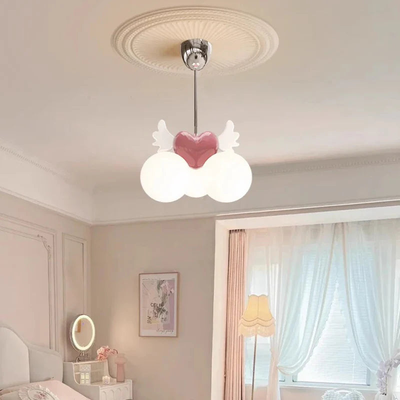 lampadario romantico per camera dei bambini decorazione principessa in vetro