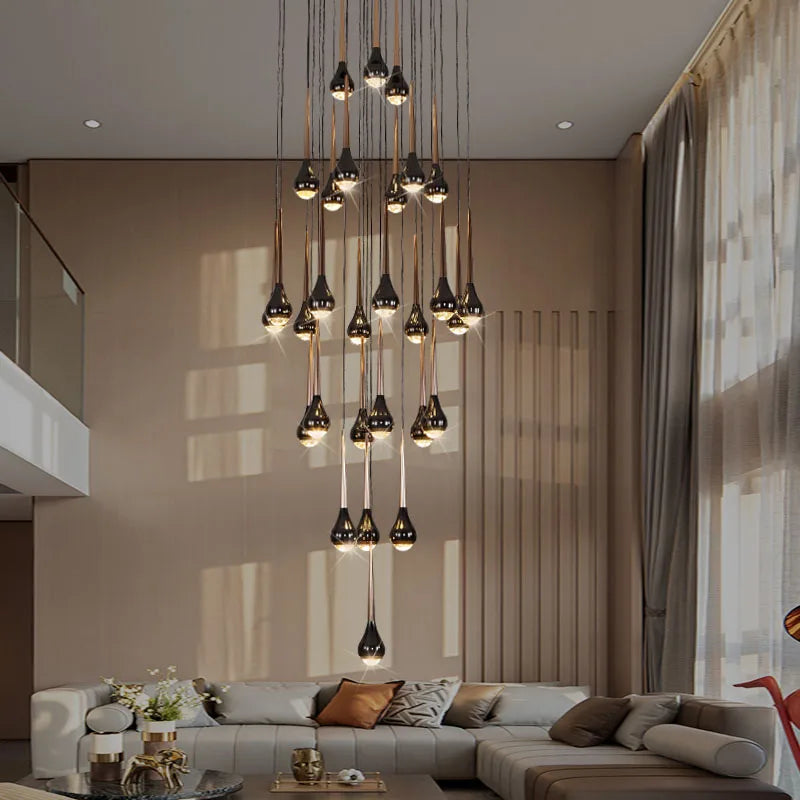 lampadario moderno di design di lusso per villa duplex