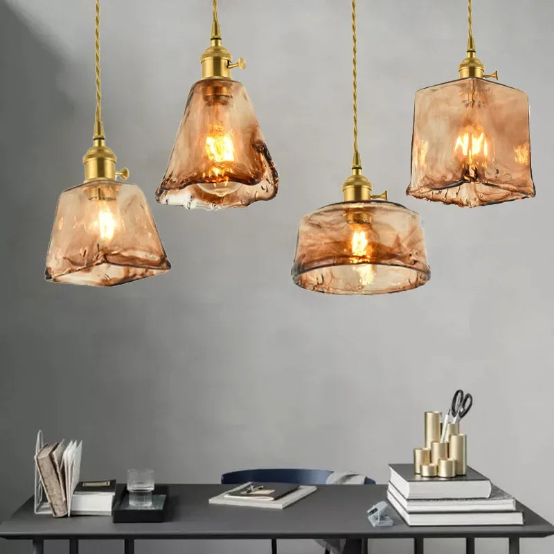 lampadario in vetro retrò nordico per caffè e ristorante