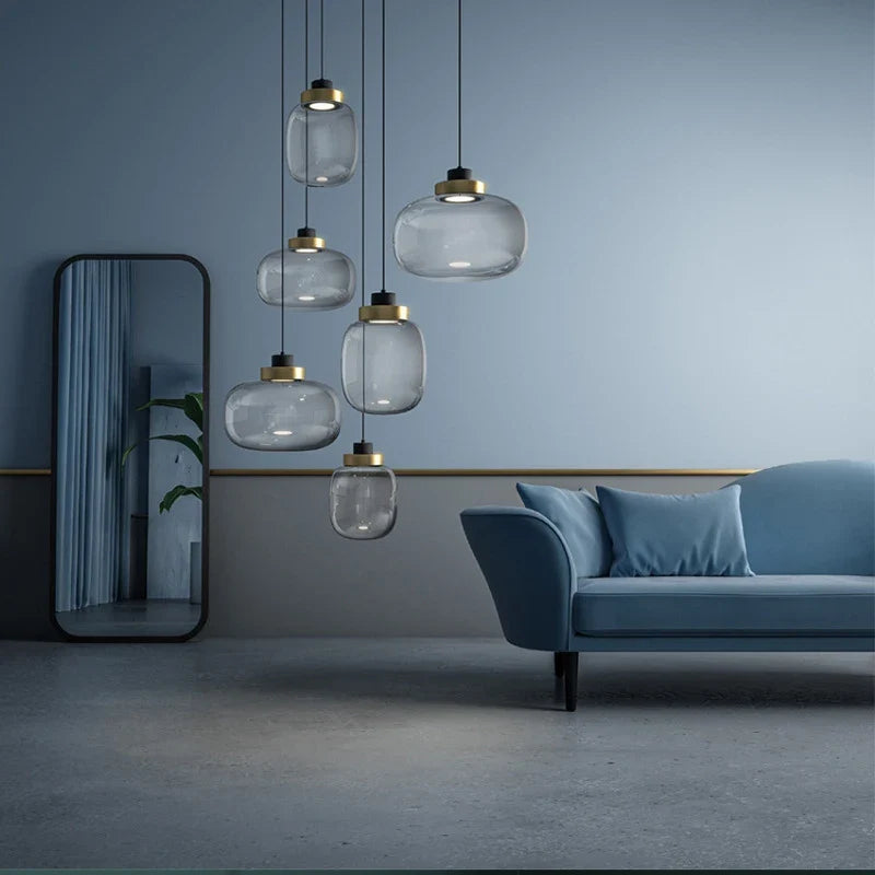 lampadario in vetro stile moderno
