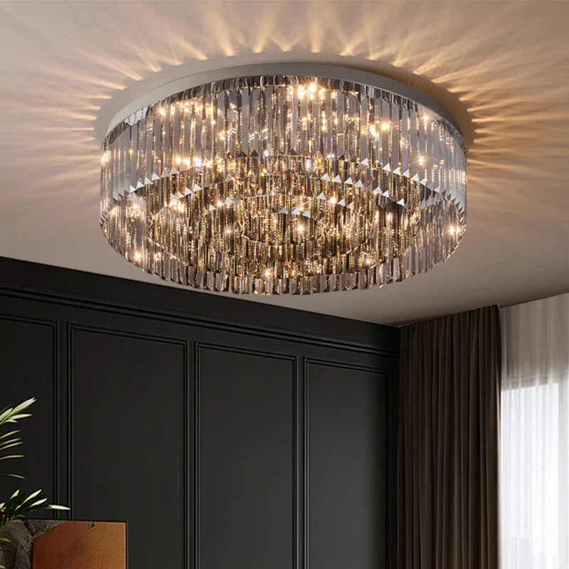 lampadario in cristallo led di lusso per decorazione interna