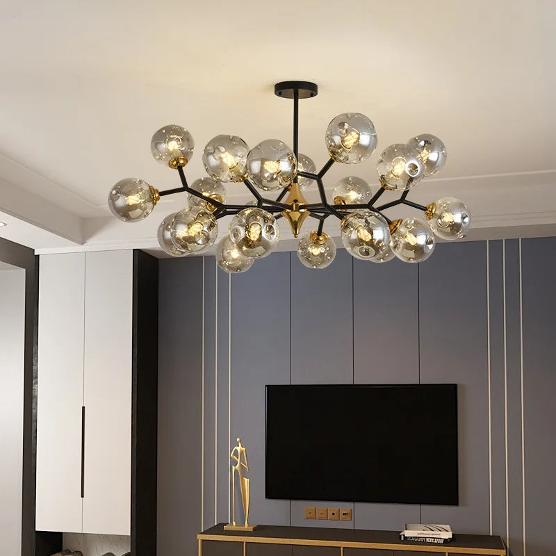 lampadario nordico LED in vetro sospeso per decorazione interna