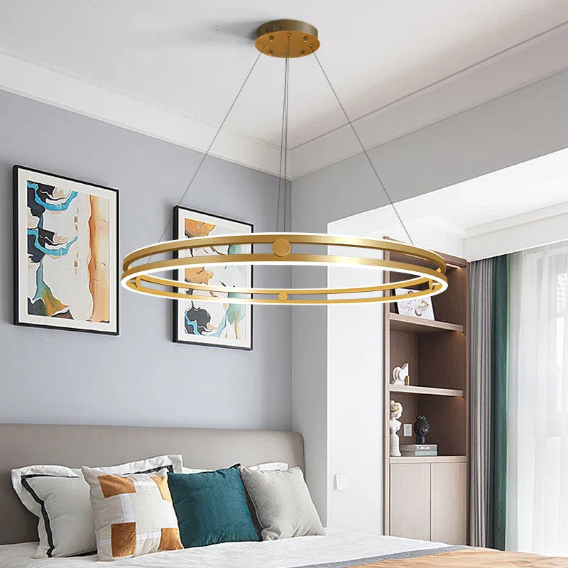 lampadario circolare moderno per decorazione d'interni creativa ed elegante
