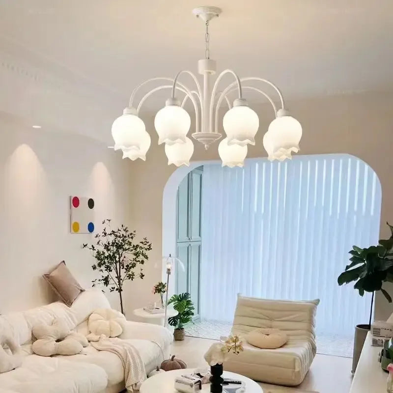 lampadario di design di lusso a led con orchidee persistenti moderne