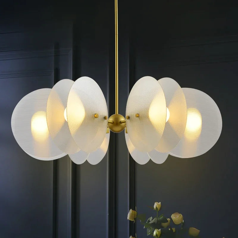 Lampadario LED design in vetro scandinavo