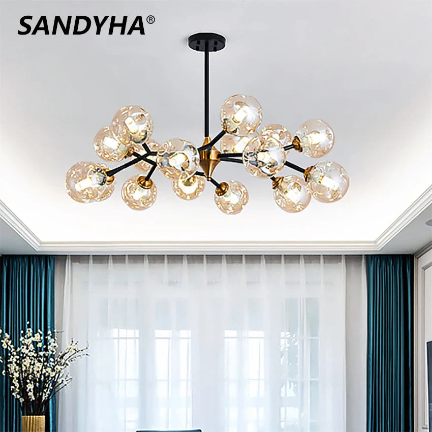 Lampadario in vetro nordico di design.