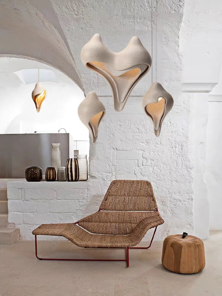 lampadario a conchiglia design nordico wabi sabi per decorazione d'interni