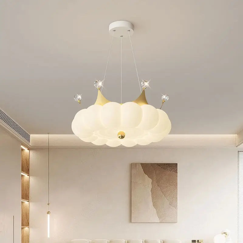 lampadario moderno led con sospensione corona opzione telecomando